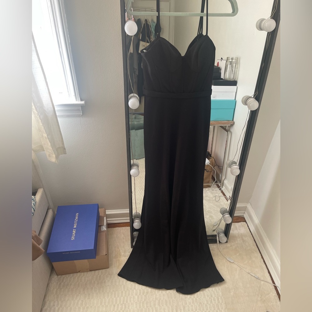 NEW WITH TAGS Black David’s Bridal evening gown. Size 2.